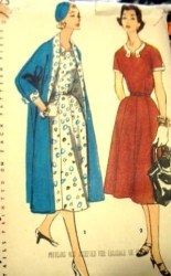 1523 SIMPLICITY 50s 1 PC FLARE DRESS, SWING COAT PATTERN 16 34''